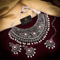 Oxidized Ethnic Choker Set