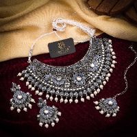 Oxidized Ethnic Choker Set