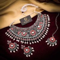 Oxidized Ethnic Choker Set