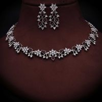 Rhodium Silver Polish Zircon Ad Diamond Choker Set For Women and Girls