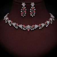 Rhodium Silver Polish Zircon Ad Diamond Choker Set For Women and Girls