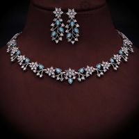 Rhodium Silver Polish Zircon Ad Diamond Choker Set For Women and Girls