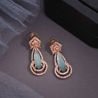 Rose Gold  Plated Embellished American Diamond  Earrings