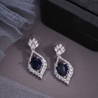 Silver AD Blue & White Classic Drop Earring