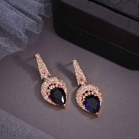 Amazing  AD Rose Gold  White & Blue Drop Earring