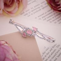 Stunning Silver White & Pink AD Bracelet