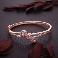 American Diamond Rose Gold Kada Bracelet