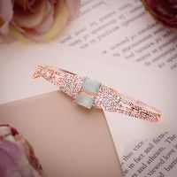 American Diamond Rose Gold White & Mint AD Bracelet