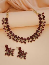 Artificial Floral Royalty Exquisite AD Necklace Set