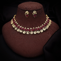 Gold Plated Kundan Handcrafted Necklace Set