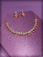 Rosegold Plated American Diamond Choker set