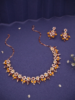 Rosegold Plated AD Studded Choker set