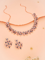 Elegant Rose Gold American Diamond choker set