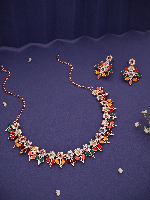 Stunning Multicolor AD Studded Necklace set