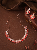 Luxury Rosegold AD Studded Choker set