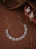 Silver Plated Handcrafted AD studded Necklace set