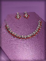 Fashion Jewellery Silver Polish AD Studded Necklace set