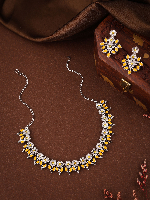 Luxurious Contrast Stone Studded AD Jewellery Set