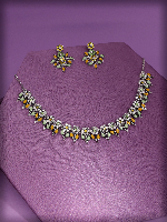 Silver-Toned Stone-Studded Handcrafted Jewellery Set