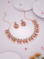 Enchanting Elegance: Handcrafted Rose Gold Statement Necklace Set