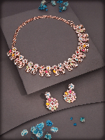 Mesmerizing Magic: Rose Gold Choker with Multicolor & Reverse AD