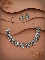 Unveiled Beauty: Silver Plated Necklace Set with Stunning Design