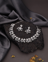 Oxidised Dual Tone Floral Necklace set