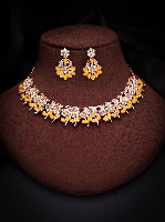 Romantic Glow: Rose Gold & AD Studded Jewellery Set