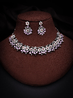 Glamorous Purple AD oxidized Necklace set