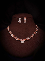 Lavish Rose Gold Polish American Diamond Choker set