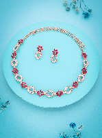 Radiant Reverie White & Pink  AD Necklace Set
