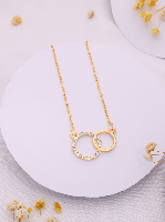 Sparkling Simplicity: Gold-Plated Zirconia Pendant Necklace (Minimal Design)