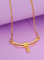 Shimmering Elegance: Gold-Plated Pendant Set with White Stones