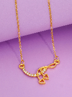 Classic Love: Gold-Plated Double Heart Pendant Necklace