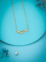 Nature's Elegance: Gold-Plated AD Leaf Pendant Necklace