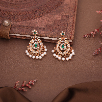 Opulent Grace: White Pearl Peacock Design Traditional Earrings