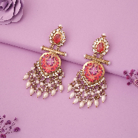A Touch of Royalty: Kundan Stone & Mendi Gold Plated Pearl Dangle Earrings