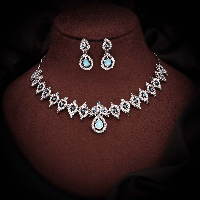 Rhodium Plated White and Black Pearl Zircon Statement Jewelry Set - Elegant Chic