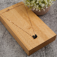 Glamorous Rosegold Polish Black Duck Shape Necklace chain