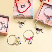 Trending Silver Tone with Different Different Design Charms Bracelet Watch