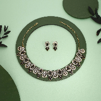 Elegant Gold Plated AD Stone Necklace Set for Women - Perfect for Special Occasions