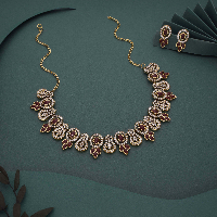 Glamorous Gold Plated AD Stone Necklace Set – Elevate Your Style