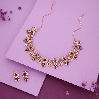 Premium Rose Gold Plated AD Stone Necklace Set - A Statement of Elegance