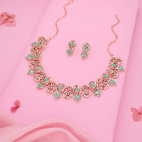 Elegant Rose Gold Plated AD Stone Necklace Set for Every Occasion