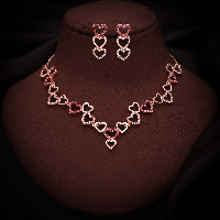 Rose Gold Radiance Crystal Glam AD Diamond Necklace Set Perfect Party Wear Jewelry