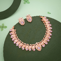 The Peacock Jewelry Set with Pink Stones - Elegance Redefined