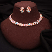 Celebration of Life: Multicolor Stone Jewelry Set - Rose Gold Plating & Sparkling Stones