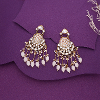 Festive Chandelier Earrings with Kundan & Pearl - Perfect for Celebrations