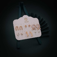 The Ultimate Earring Set: 8 Pairs of Gold-Plated Earrings for Any Occasion