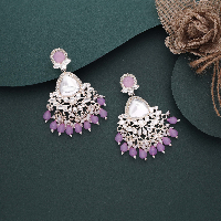 Silver plated Handcrafted Kundan White Pearl Earring Silver plated Handcrafted Kundan White Pearl Earring